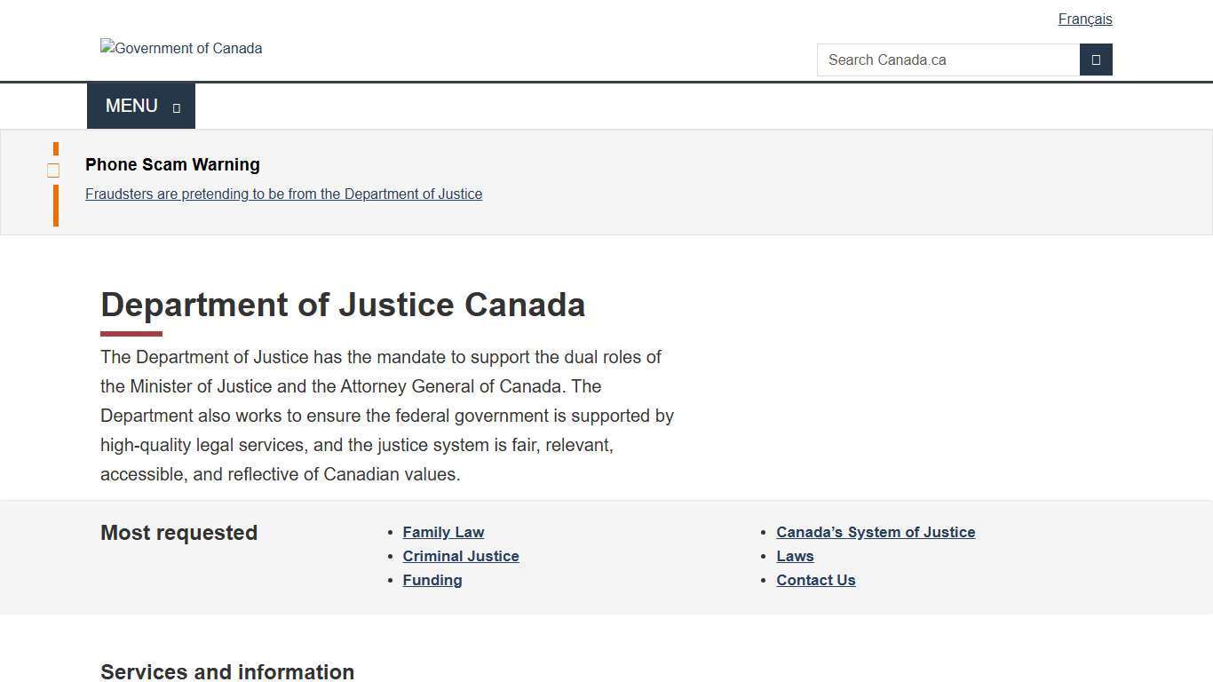 Home Page - Department of Justice Canada